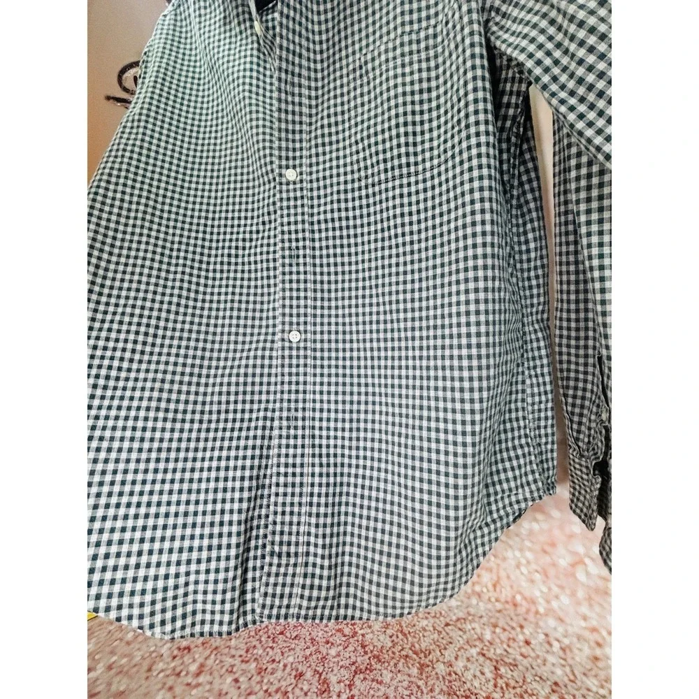J Crew Mens Classic Fit Button Down Long Sleeve Gingham Shirt‎